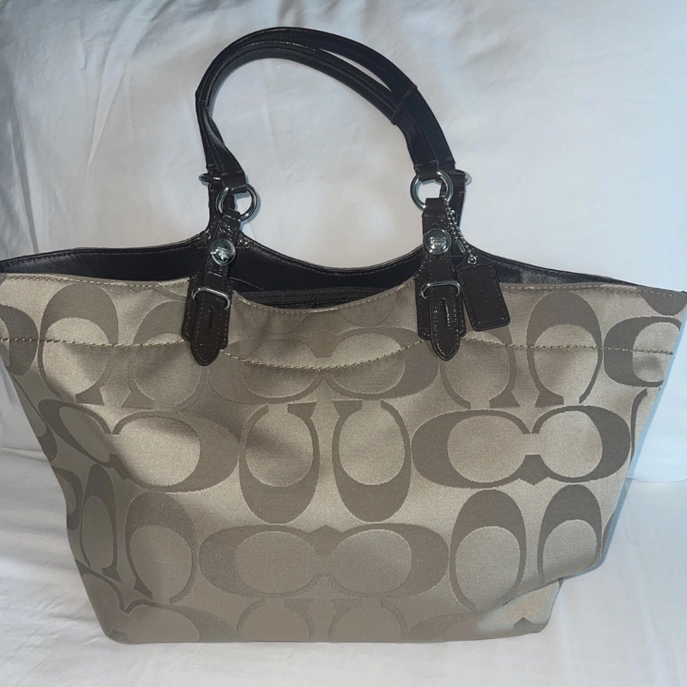 Coach Tan and Brown Signature Tote​